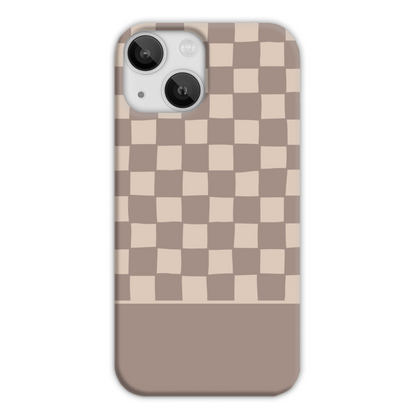 Mocca Wobbly Check Slim Phone Case