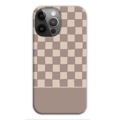 Mocca Wobbly Check Slim Phone Case
