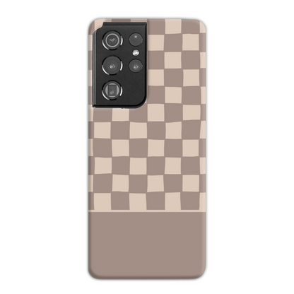 Mocca Wobbly Check Slim Phone Case