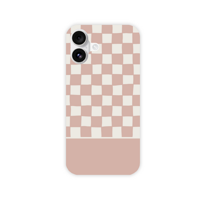 Pink Wobbly Check Slim Phone Case