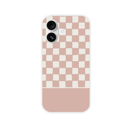 Pink Wobbly Check Slim Phone Case