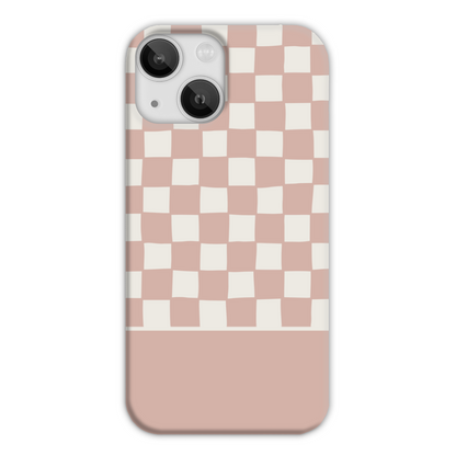 Pink Wobbly Check Slim Phone Case