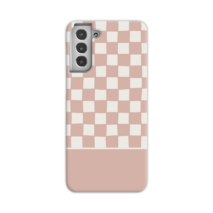 Pink Wobbly Check Slim Phone Case