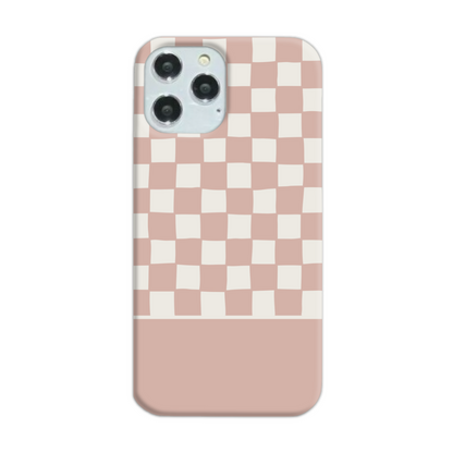 Pink Wobbly Check Slim Phone Case