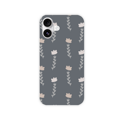 Grey Floral Slim Phone Case