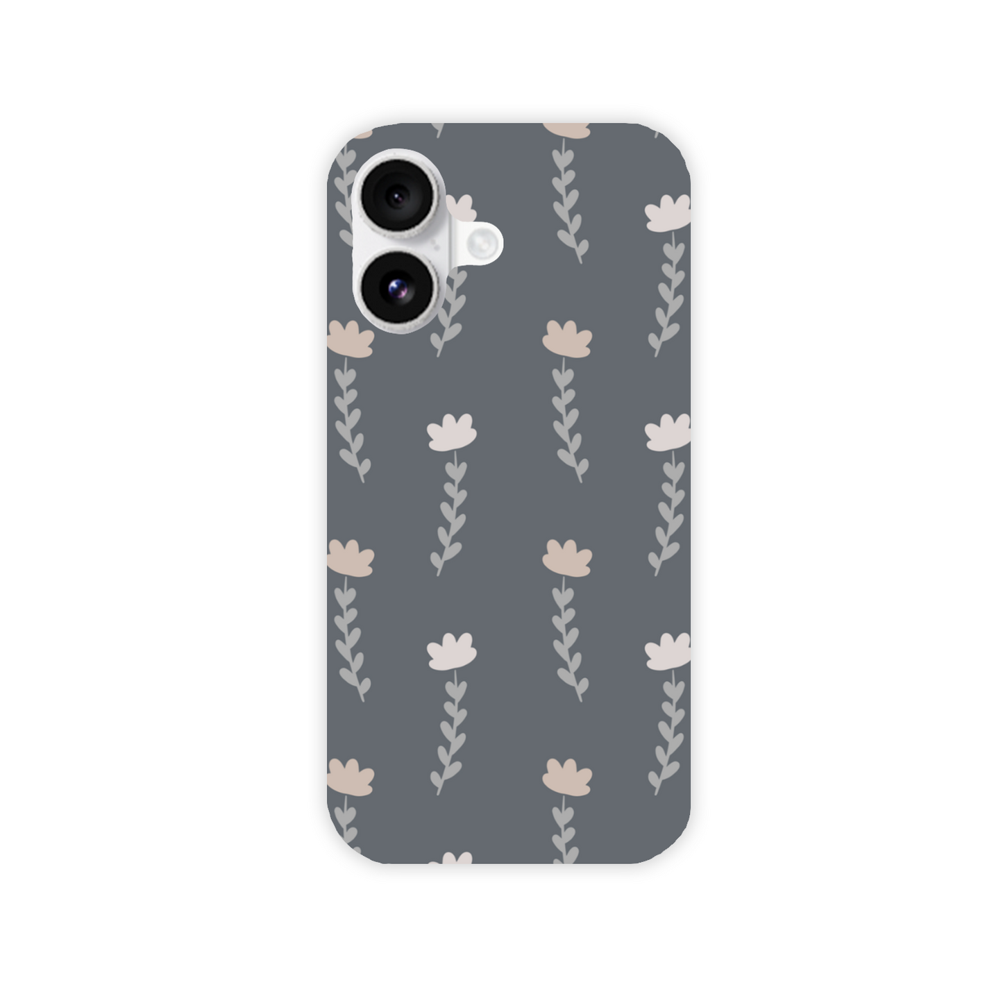 Grey Floral Slim Phone Case