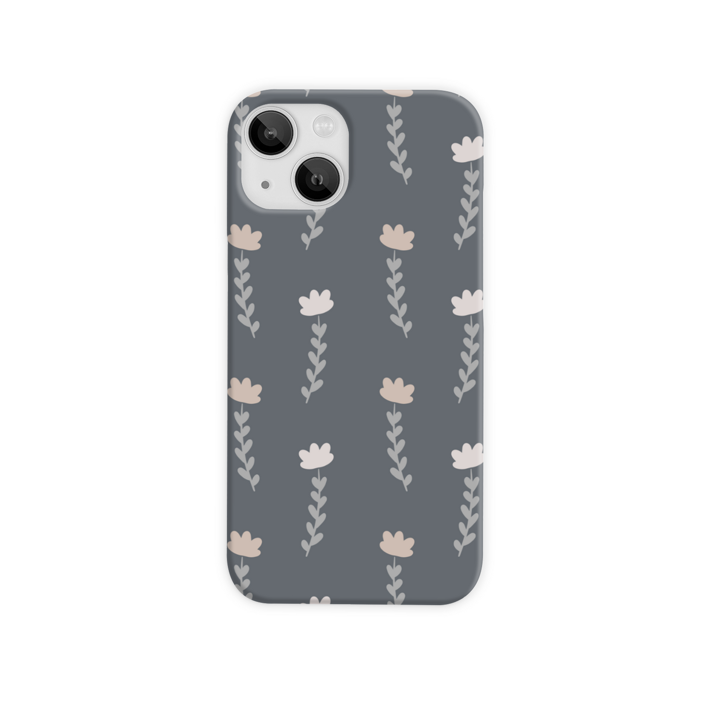 Grey Floral Slim Phone Case