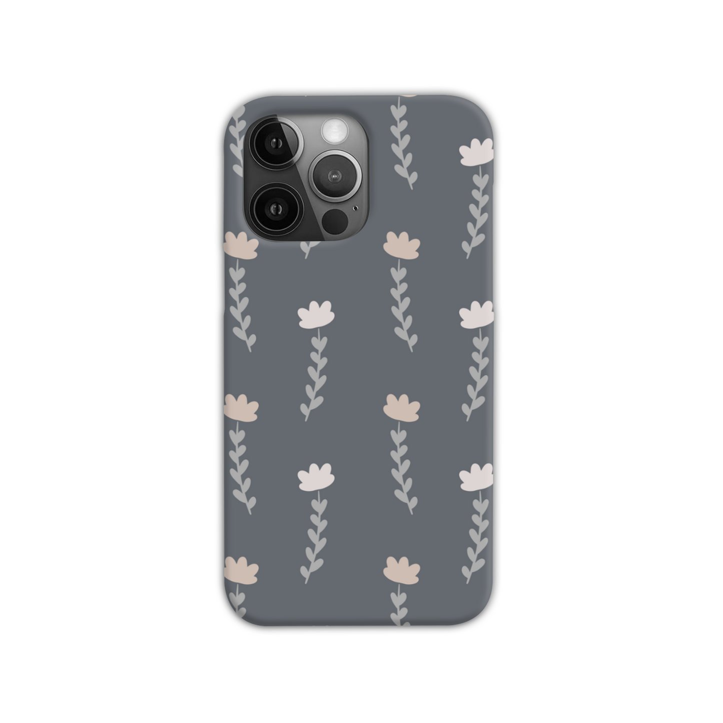 Grey Floral Slim Phone Case