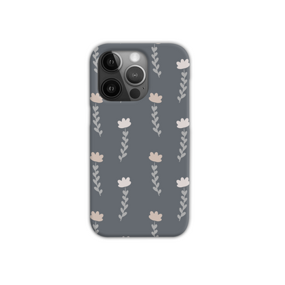 Grey Floral Slim Phone Case