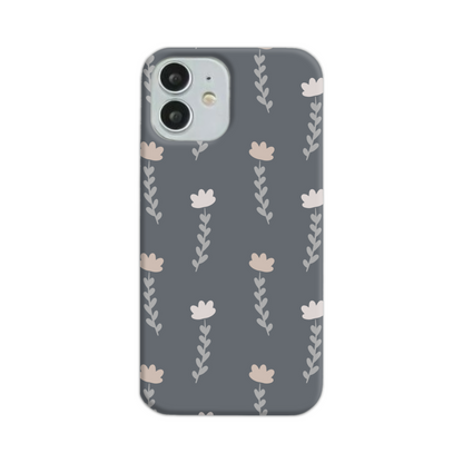 Grey Floral Slim Phone Case