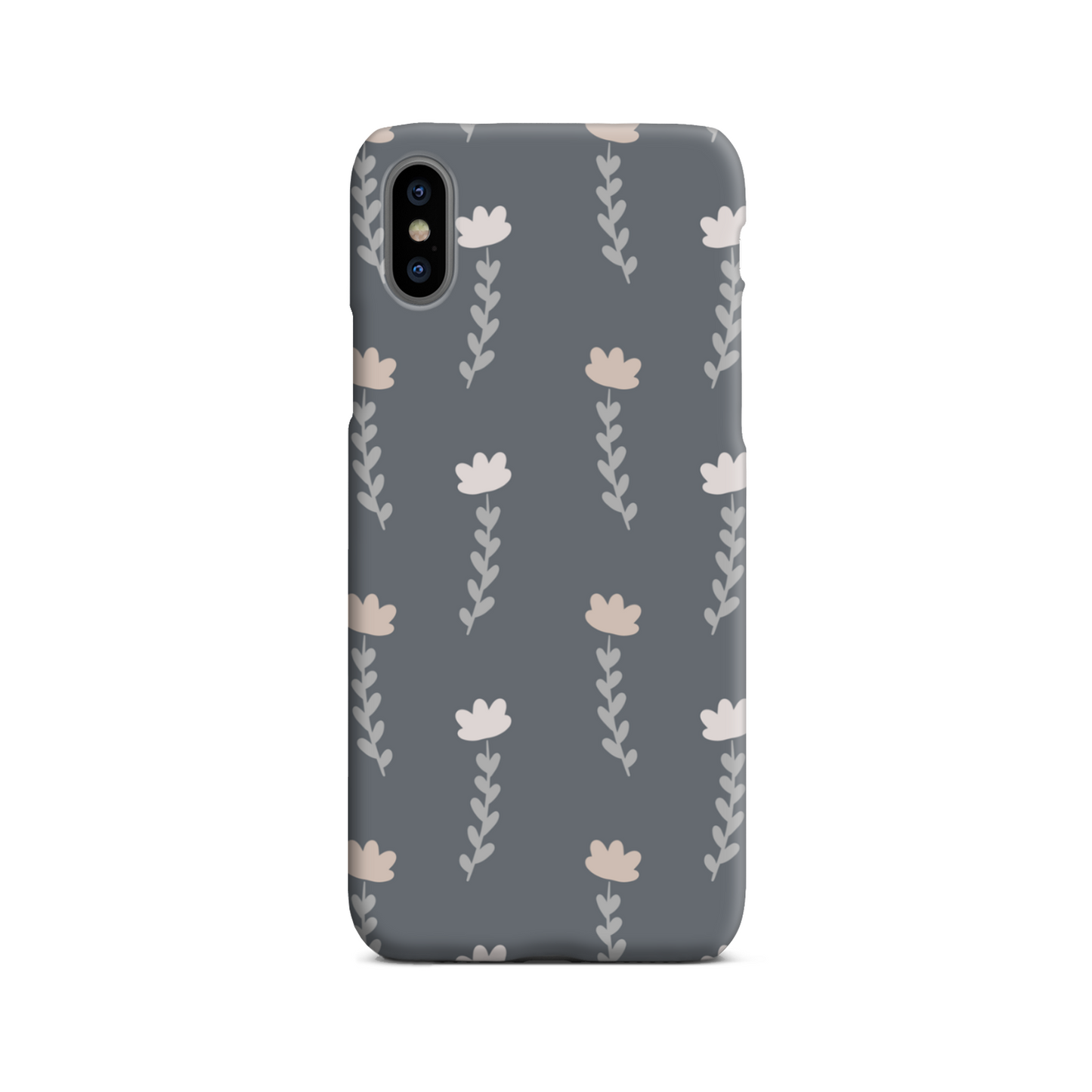 Grey Floral Slim Phone Case