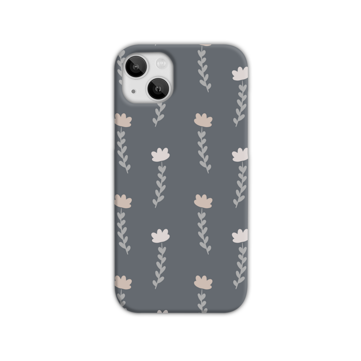 Grey Floral Slim Phone Case