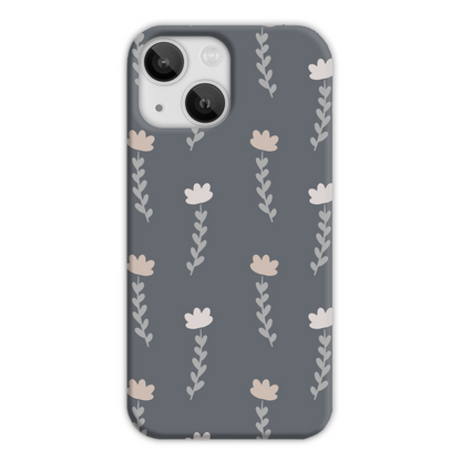 Grey Floral Slim Phone Case