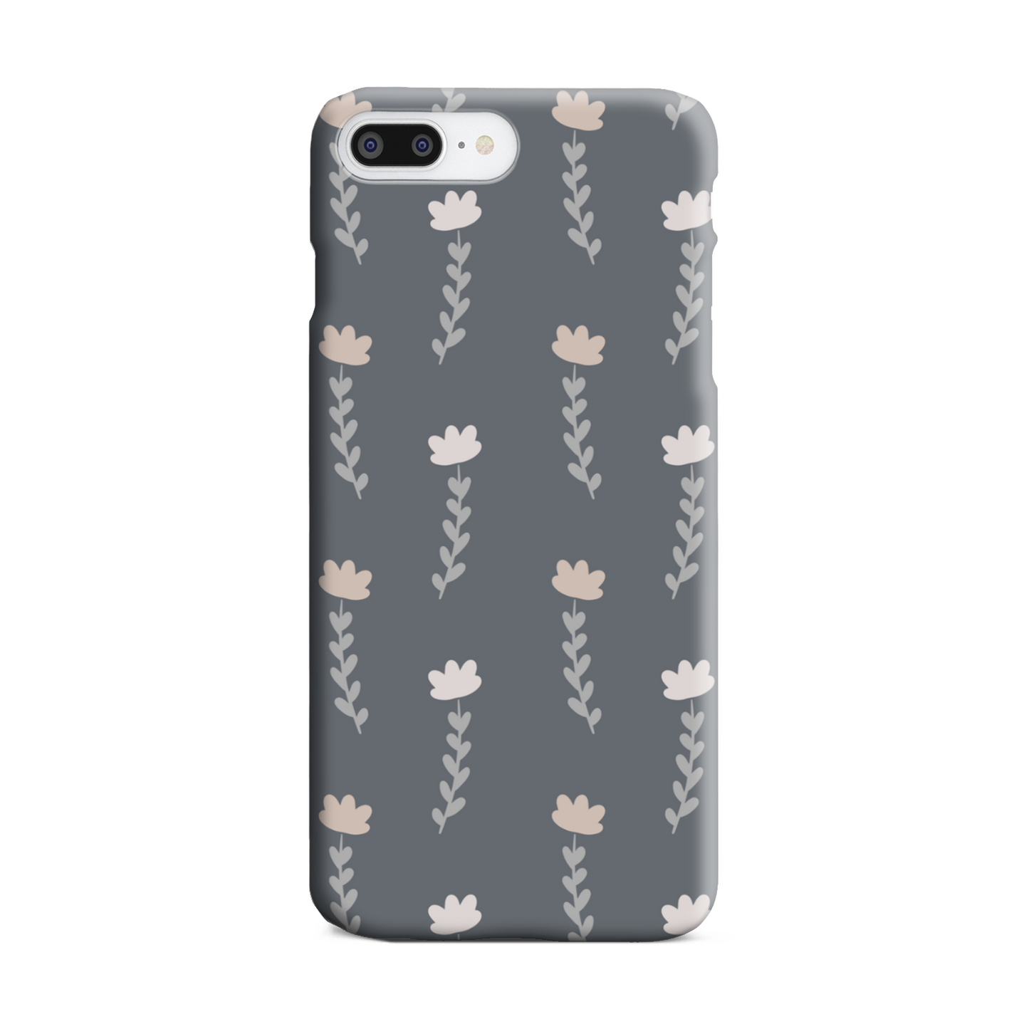 Grey Floral Slim Phone Case