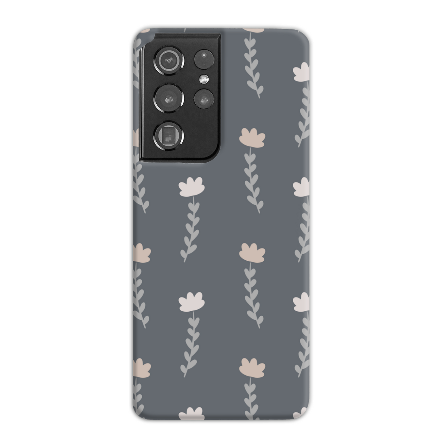 Grey Floral Slim Phone Case