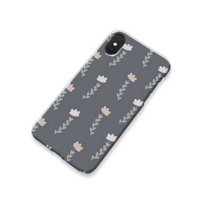 Grey Floral Slim Phone Case