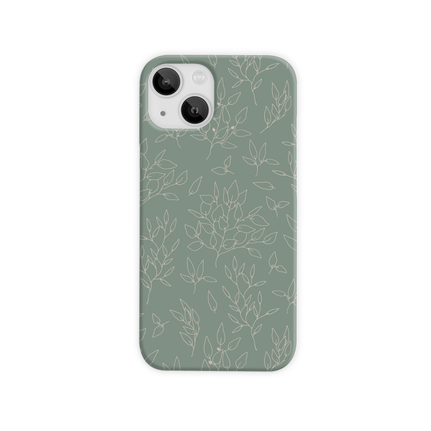 Green Linear Floral Slim Phone Case