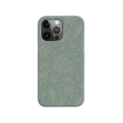 Green Linear Floral Slim Phone Case