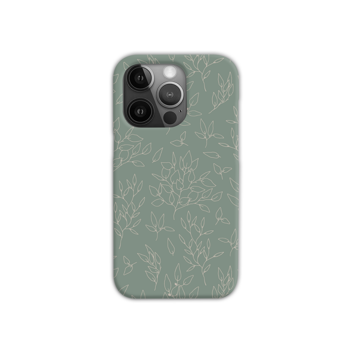 Green Linear Floral Slim Phone Case