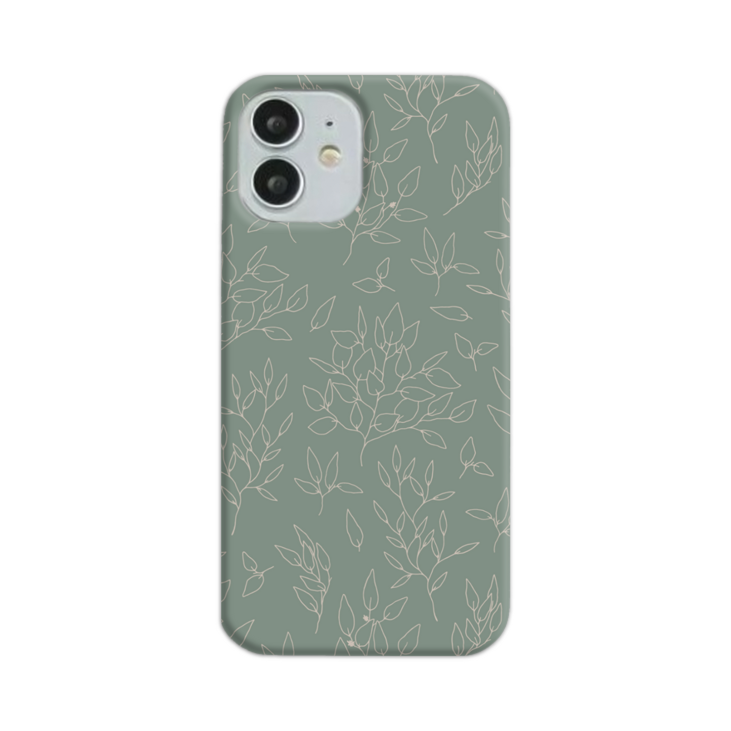 Green Linear Floral Slim Phone Case