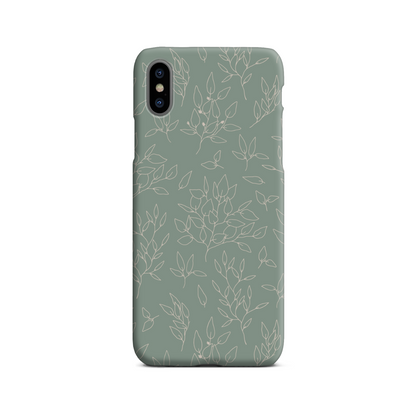 Green Linear Floral Slim Phone Case