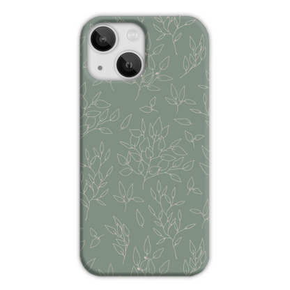 Green Linear Floral Slim Phone Case