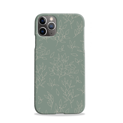 Green Linear Floral Slim Phone Case