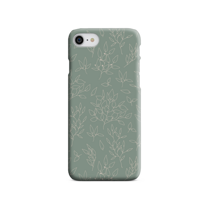 Green Linear Floral Slim Phone Case