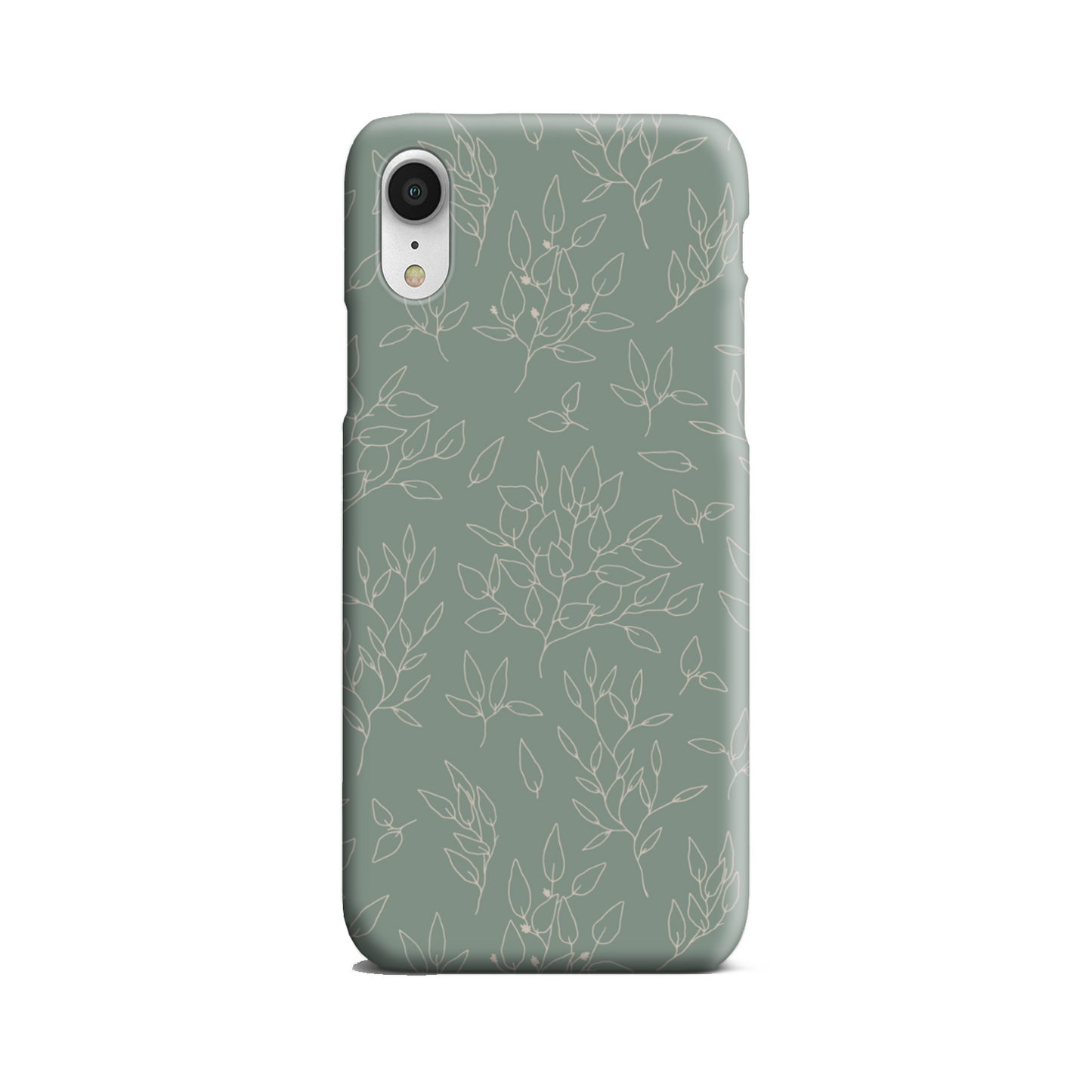 Green Linear Floral Slim Phone Case