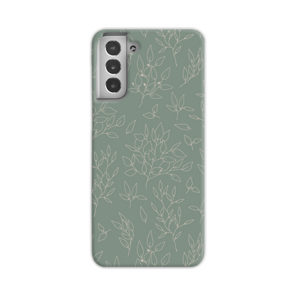 Green Linear Floral Slim Phone Case