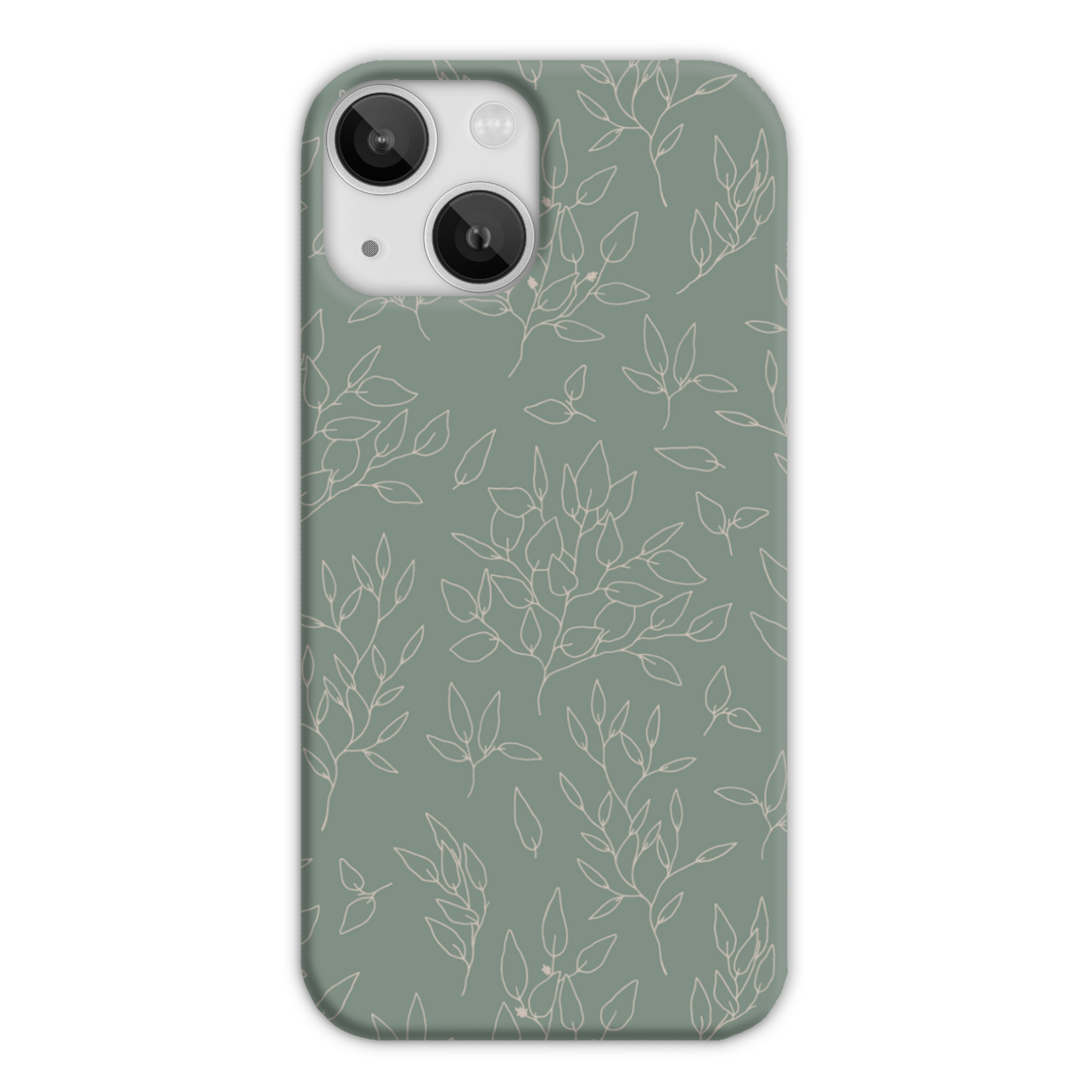 Green Linear Floral Slim Phone Case