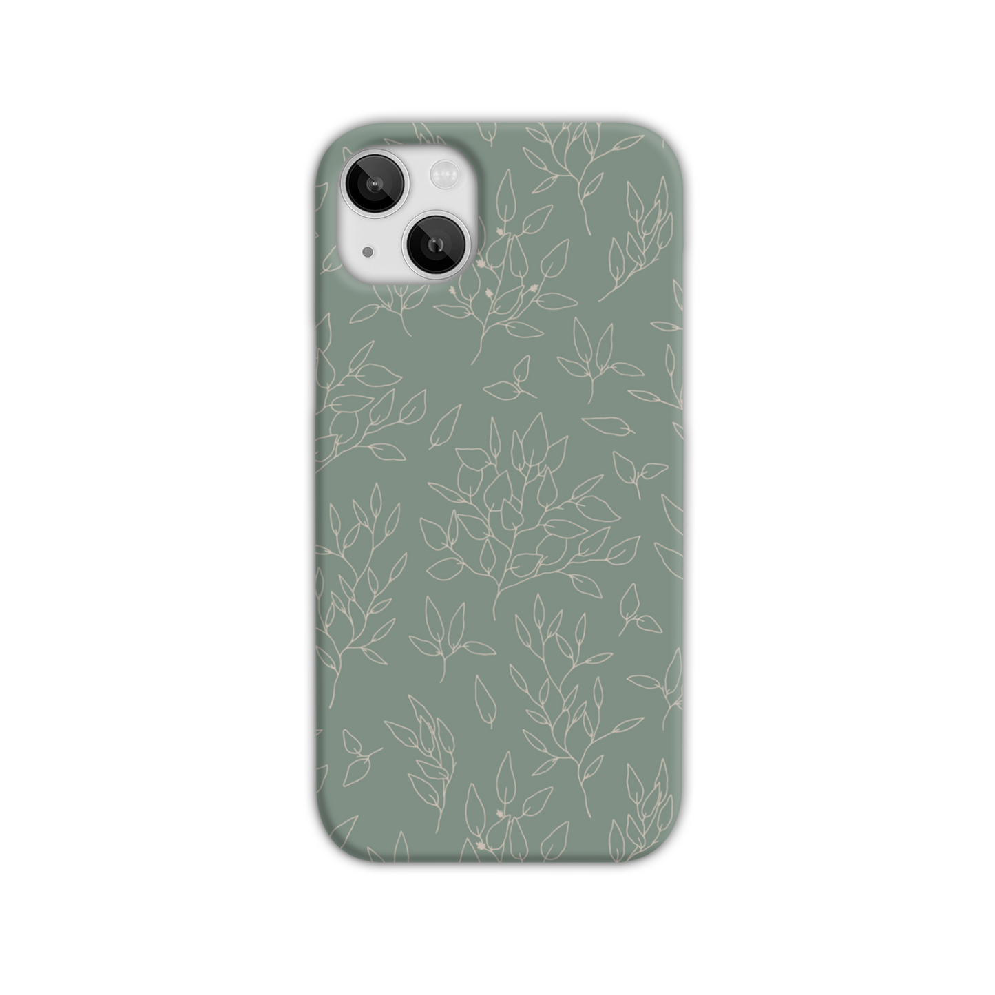 Green Linear Floral Slim Phone Case