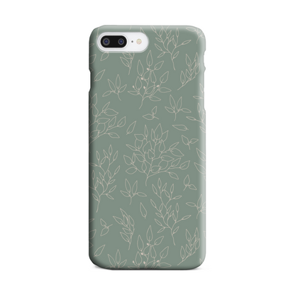 Green Linear Floral Slim Phone Case