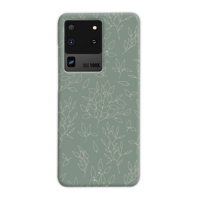 Green Linear Floral Slim Phone Case