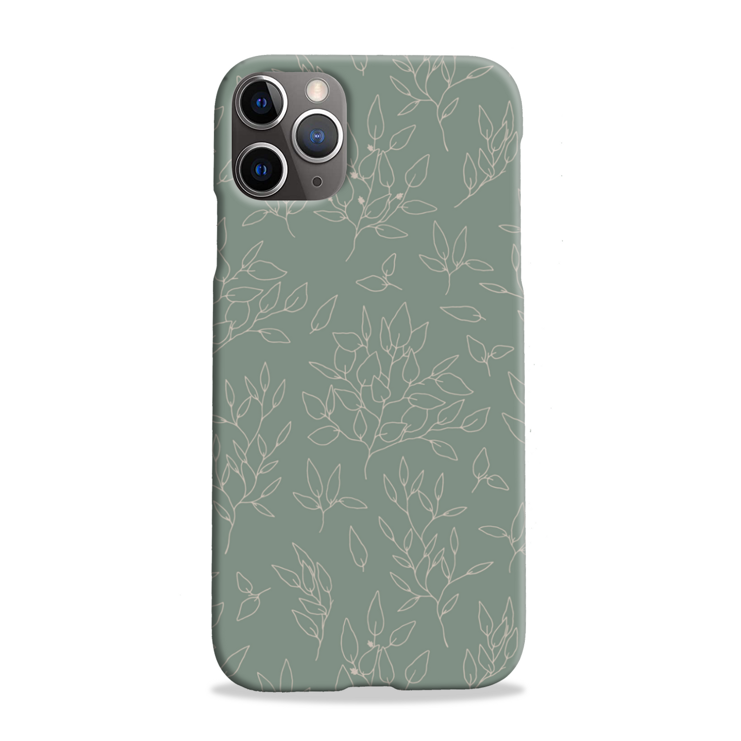 Green Linear Floral Slim Phone Case