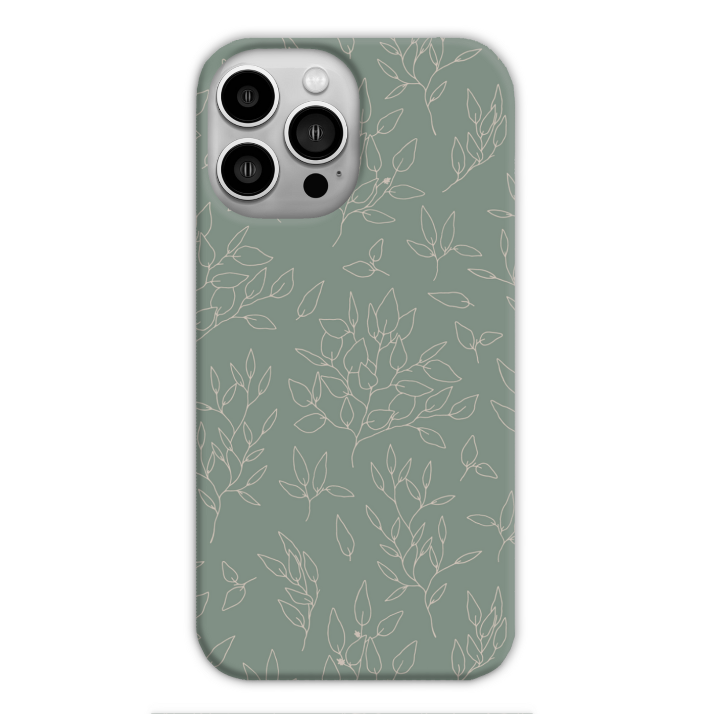 Green Linear Floral Slim Phone Case