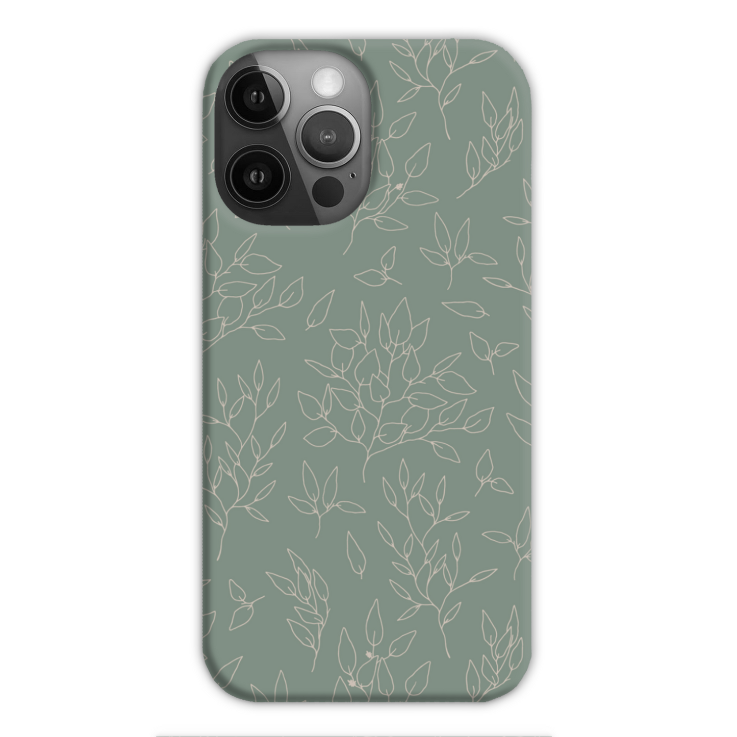 Green Linear Floral Slim Phone Case