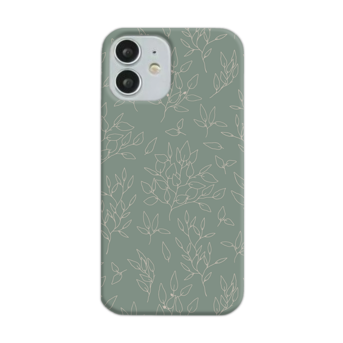 Green Linear Floral Slim Phone Case