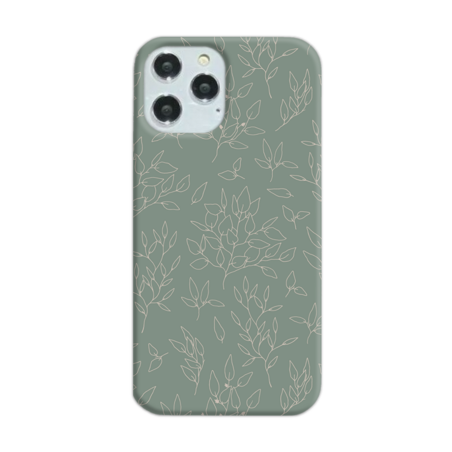 Green Linear Floral Slim Phone Case