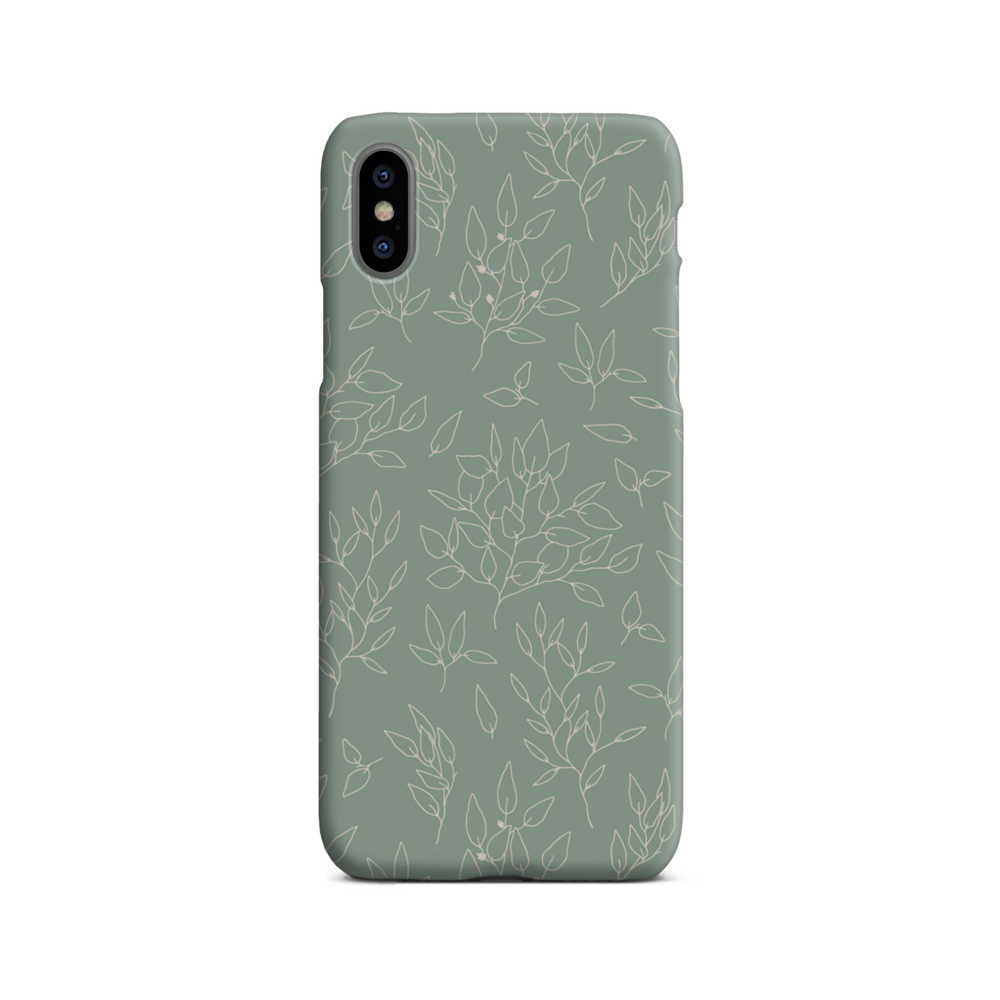 Green Linear Floral Slim Phone Case