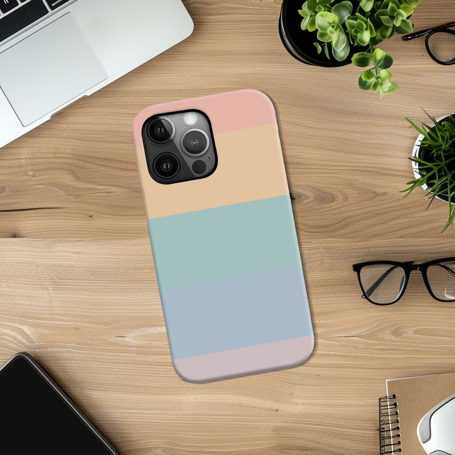 Pastel Rainbow Stripe Slim Phone Case