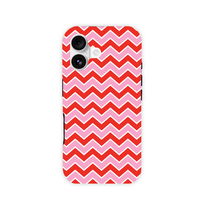 Pink and Red Zig Zag Tough Phone Case