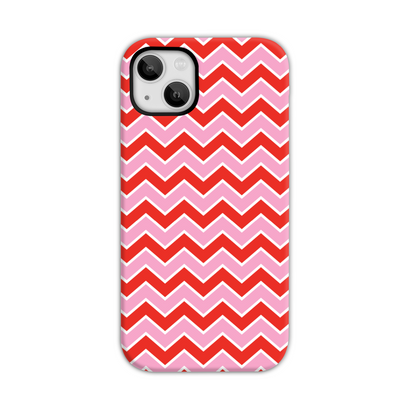 Pink and Red Zig Zag Tough Phone Case