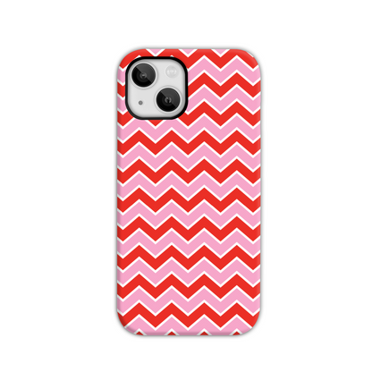 Pink and Red Zig Zag Tough Phone Case