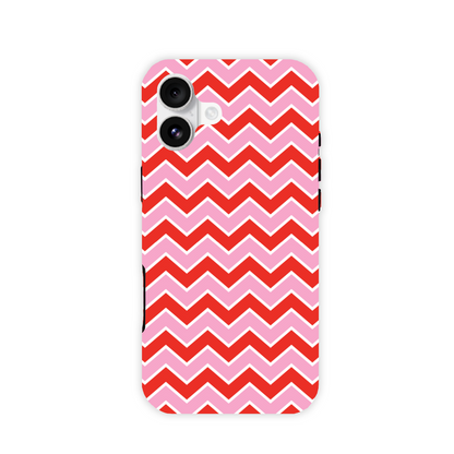 Pink and Red Zig Zag Tough Phone Case