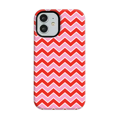 Pink and Red Zig Zag Tough Phone Case