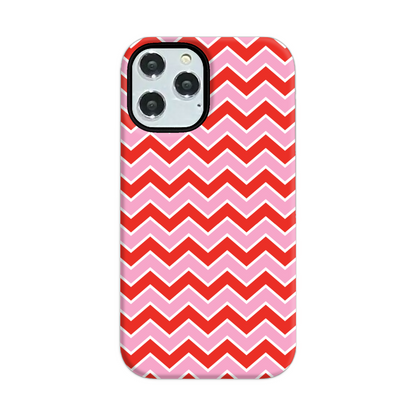Pink and Red Zig Zag Tough Phone Case