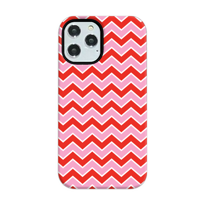 Pink and Red Zig Zag Tough Phone Case