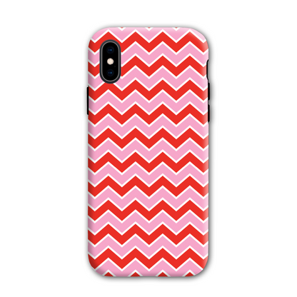 Pink and Red Zig Zag Tough Phone Case