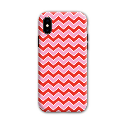 Pink and Red Zig Zag Tough Phone Case
